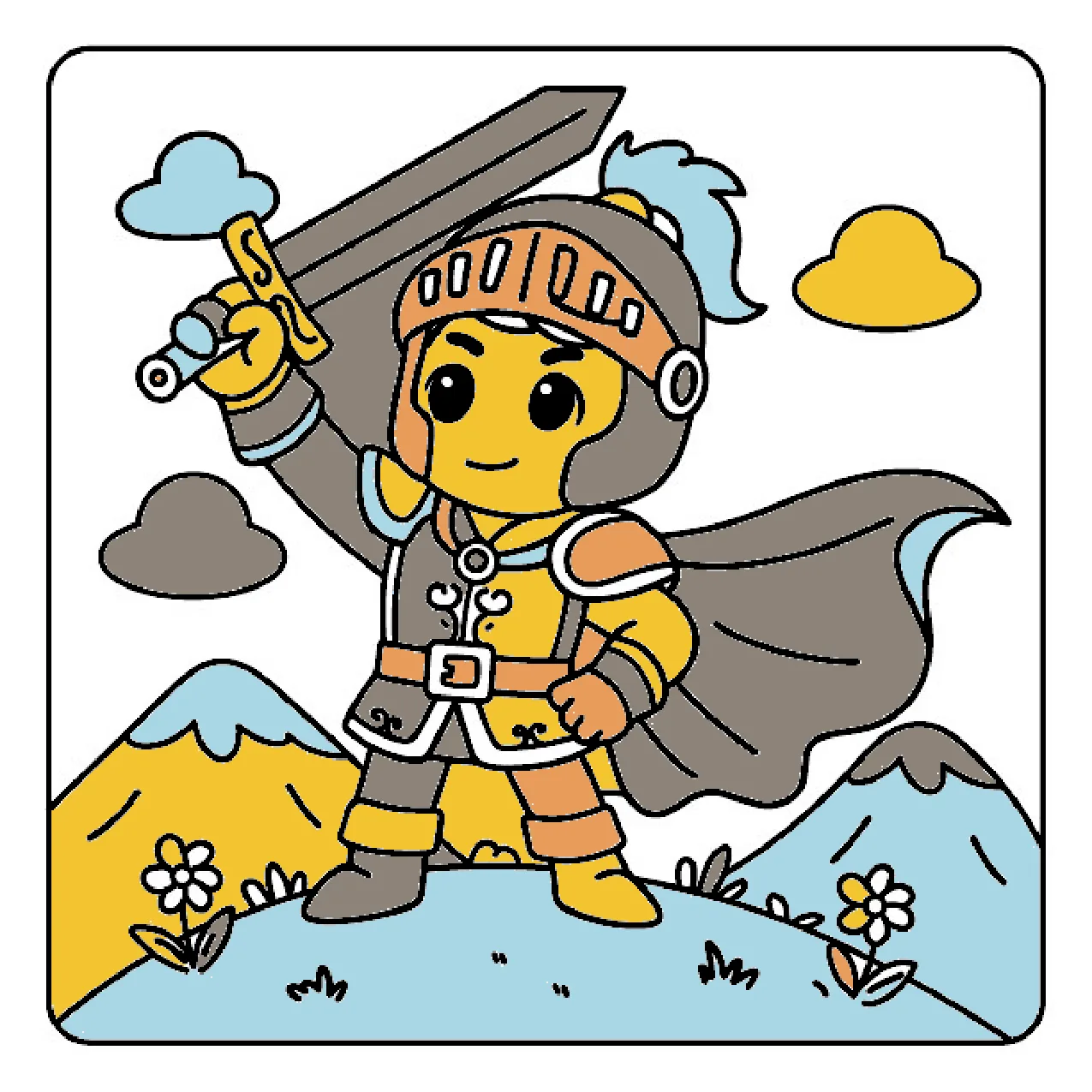 Coloured plate — a young knight