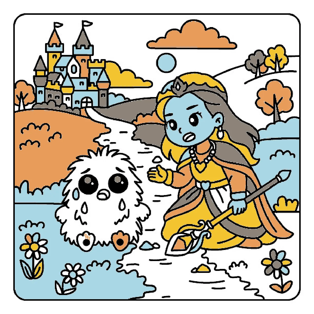 Coloured plate — a princess and a moss creature