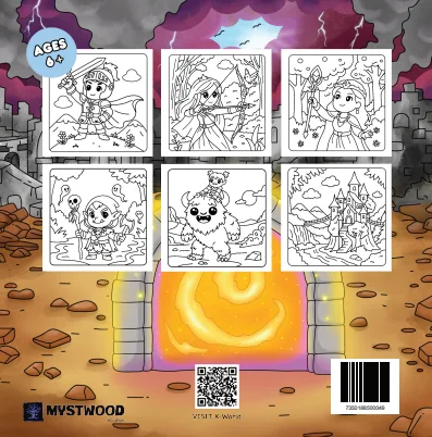Back cover — a peek at six of the coloring pages inside